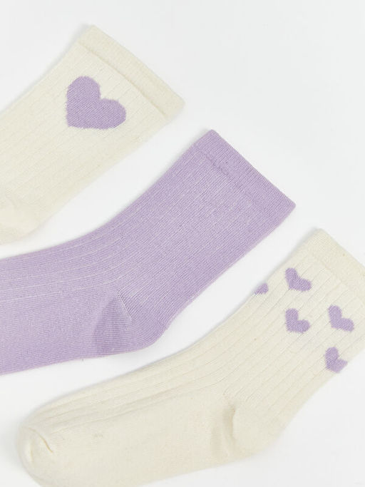 Desenli K?z ?ocuk Soket ?orap 3l?