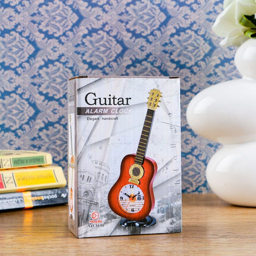 Часы - будильник настольные «Гитара», дискретный ход, циферблат 5.5 х 5.5 см