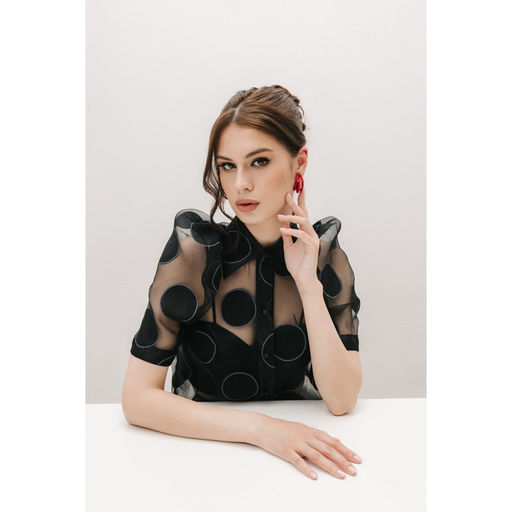 Серьги кольца тройные QF «Боттега», d=3.5, красные