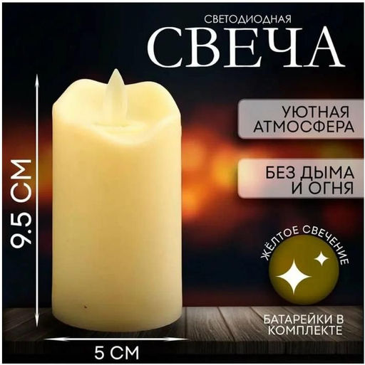 Свеча Т5, LED, размером 9,5х5см, - 1000 деталей фото 3