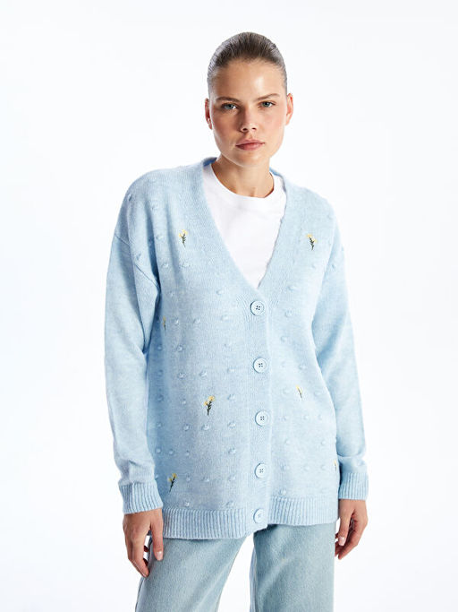 V Yaka Nak??l? Hamile Triko H?rka