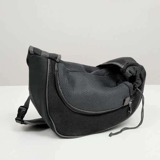 Сумка-переноска Слинг для животных, 37 х 20 см, чёрная - Пижон фото 7