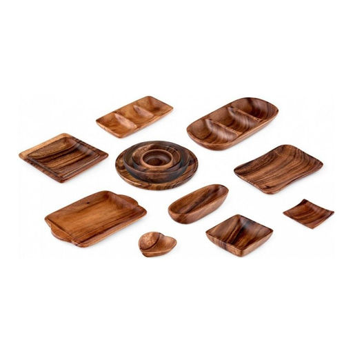 Блюдо сервировочное Walmer Organic, 26х18 см, цвет темное дерево  фото 4