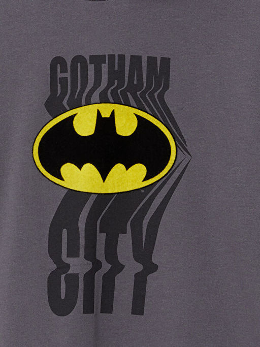 Kap??onlu Batman Bask?l? Uzun Kollu Erkek ?ocuk Sweatshirt - Waikiki фото 2