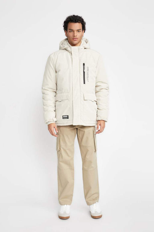 Водоотталкивающее пальто обычного кроя с капюшоном - Defacto фото 5