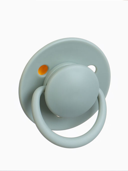 Соски-пустышки, от 6 мес., латекс, классические, в контейнере, набор из 2 шт., айвори/зелёный, M&B