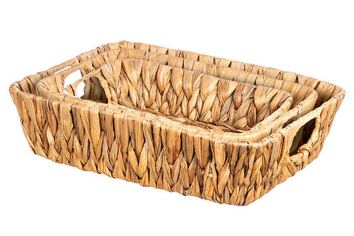 Набор 3 плетеных корзин 35*26*9 см, 31*22*8 см, 27*18*6 см, водный гиацинт - Elan gallery фото 5