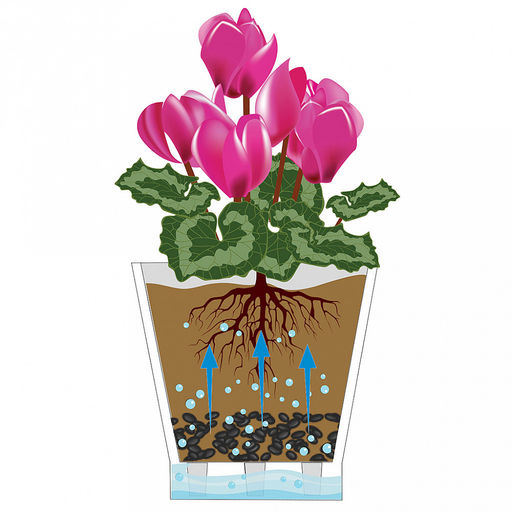 Горшок для цветов пластмассовый Лея 3,6л, д19см, h18,5см, со вставкой, с автополивом, белый (Россия) - Домашняя мода фото 6