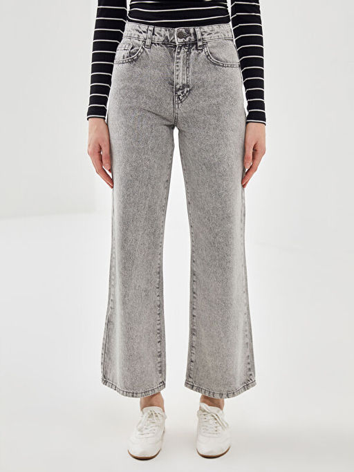 Wideleg Kad?n Jean Pantolon