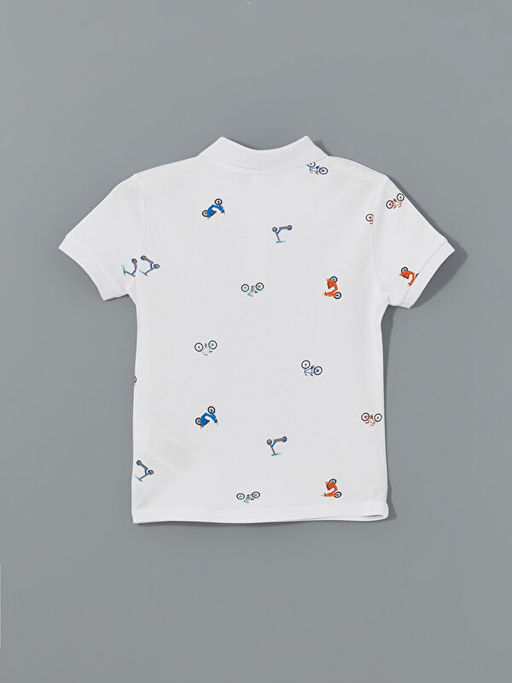 Polo Yaka Bask?l? Erkek ?ocuk Ti??rt