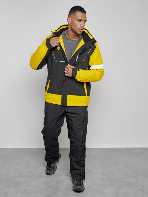 Горнолыжный костюм мужской зимний желтого цвета 6313J - Leifensh фото 16
