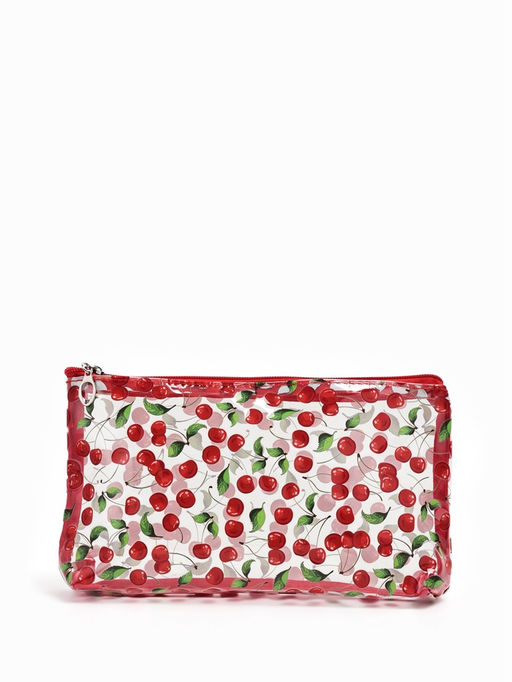 Косметичка ПВХ Вишня 25*5*15, отд на молнии, прозрачный