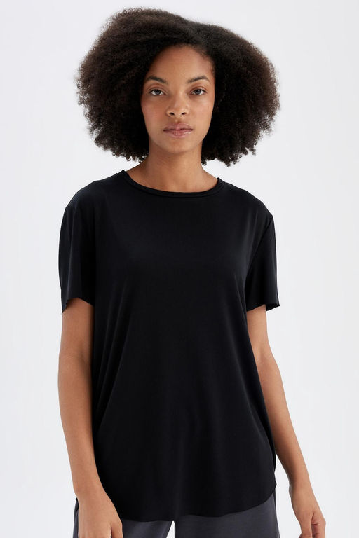 DeFactoFit Спортивная футболка Oversize с круглым вырезом и короткими рукавами из модала  фото 9