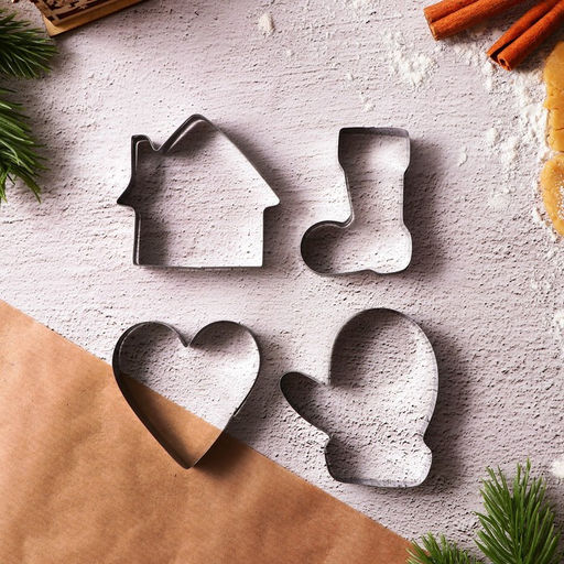 Формы для выпечки новогодние Уют, 4 шт.