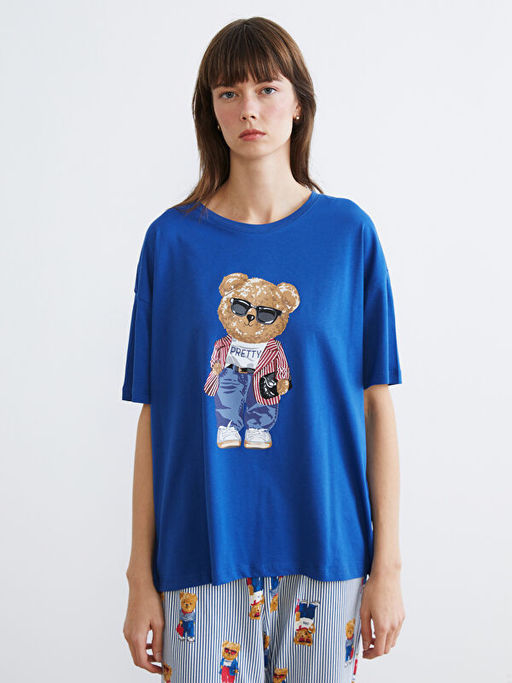 Ay? Teddy Bask?l? Kad?n Pijama Tak?m?