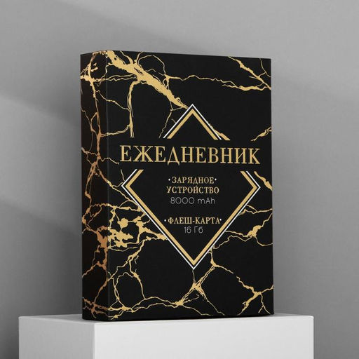 Ежедневник со встроенным зарядным устройством 8000 mAh и флешкой 16 ГБ «Лев», 17.5×23.5 см
