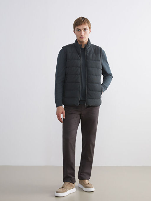 Slim Fit Dik Yaka Erkek ?i?me Yelek