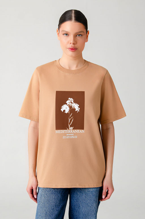 Арт. 3-1144 Футболка женская 42-50 (5 шт) Цвет:светло-коричневый - Калинка фото 10