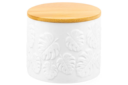 Банка д/хранения 800 мл 12*12*10,5 см Тропики с дер. крышк. с сил. упл. - Elan gallery фото 5