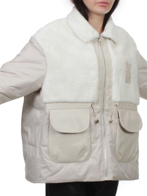 H24-223 LT. BEIGE Куртка демисезонная женская (100 гр. холлофайбер) - Fashion фото 2