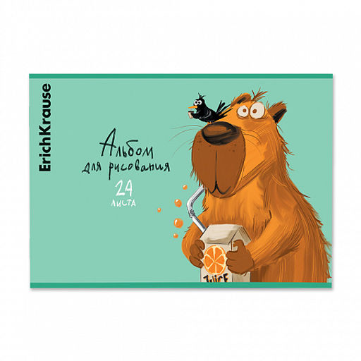 Цена за 5 шт. Альбом для рисования на скобе ErichKrause Happy Capy, А4, 24 листа_MIX-PACK  фото 3