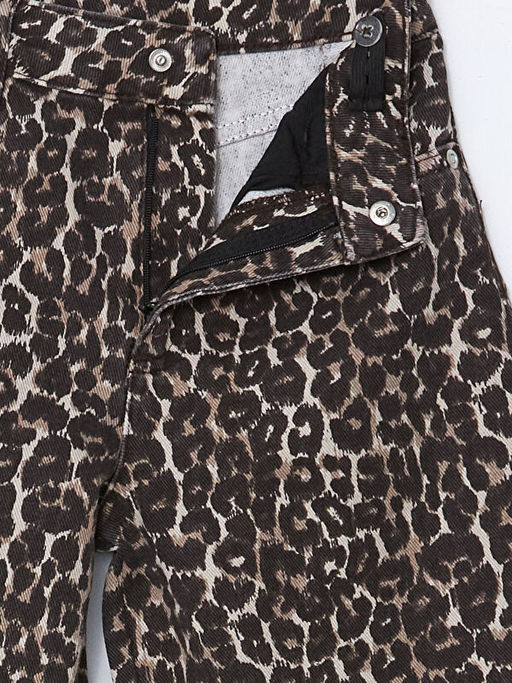 Beli Ayarlanabilir Lastikli Leopar Desenli K?z ?ocuk Pantolon - Waikiki фото 3