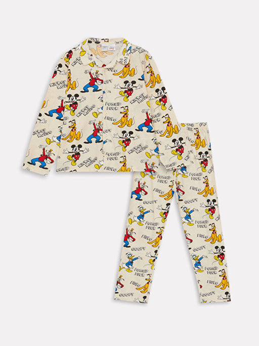 Polo Yaka Disney Bask?l? Erkek Bebek Pijama Tak?m? - Waikiki фото 3