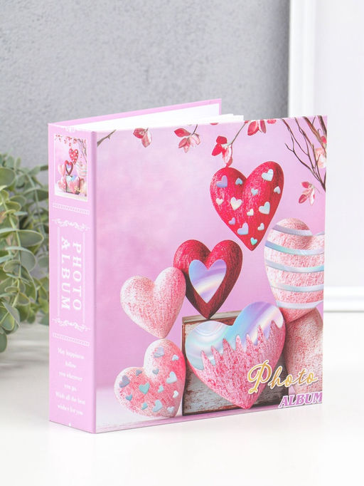 Фотоальбом на 100 фото 13×18 см «Бархатные сердца», в коробке, 5×18×20.5 см