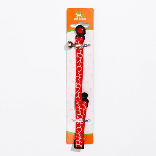 Ошейник кошачий Жираф, 30 х 1 см, красный - Пижон фото 4