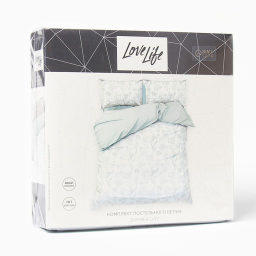Постельное бельё LoveLife евро Summer day 200х220см,225х240см,50х70см-2шт, жатка, 100% п/э, 100гр/м2  фото 5
