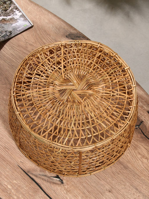 Корзина плетёная «Клоус», 36×36×14 см, бамбук, светлая