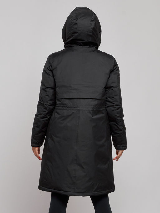 Пальто утепленное с капюшоном зимнее женское черного цвета 52333Ch - HULDLUCK фото 13