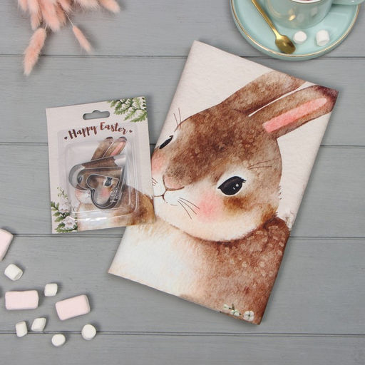 Набор Пасхальный кролик полотенце 40х73см, саржа 190гр/м2, формочки для печенья - Этель фото 7