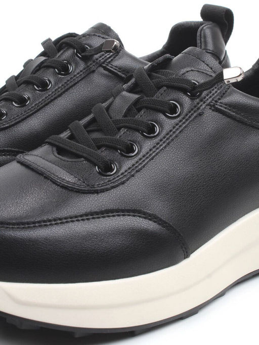 03-A9050-1 BLACK Кроссовки женские (натуральная кожа)