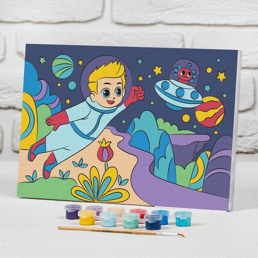 Картина по номерам на подрамнике Космическое путешествие 2030 см