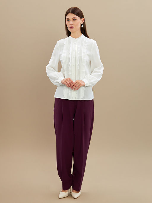 Блузка с рюшами OD-976-1 белый