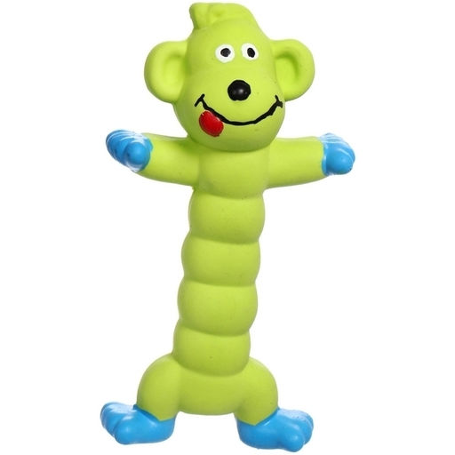 Игрушка резиновая для собак с пищалкой "МОЙ БРО", обезьянка, цвет зеленый, 19*10*5,5 (лейбл)