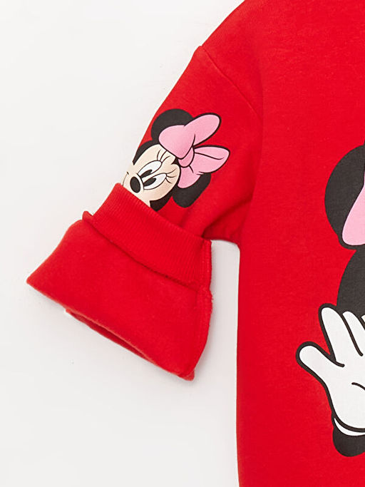 Bisiklet Yaka Uzun Kollu Minnie Mouse Bask?l? K?z Bebek Sweatshirt - Waikiki фото 2