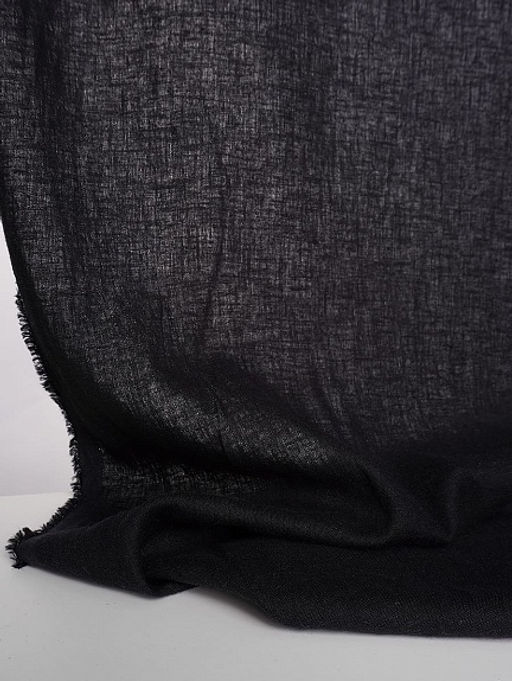 Лен с вискозой с эффектом мятости цв.Черный, ш.1.45м, лен-56%, вискоза-44%, 145гр/м.кв - Купава фото 4