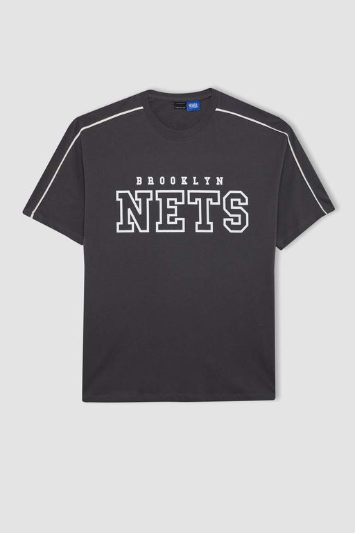DeFactoFit Футболка Oversize с круглым вырезом и короткими рукавами NBA Brooklyn Nets  фото 7