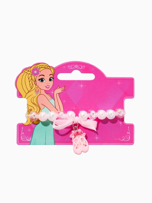 Цена за 2 шт. Браслет детский «Выбражулька. Пуанты, бант», бело-розовый