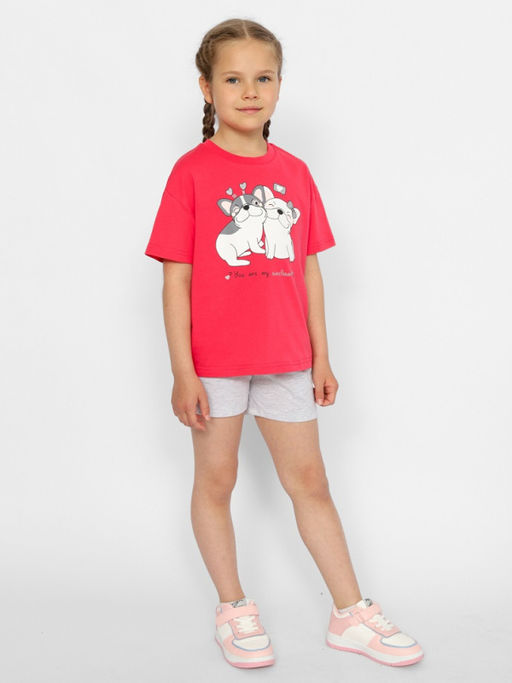 CRB wear/CWKG 63404-25 Футболка для девочки,малиновый/Ex.Cherubino  фото 3