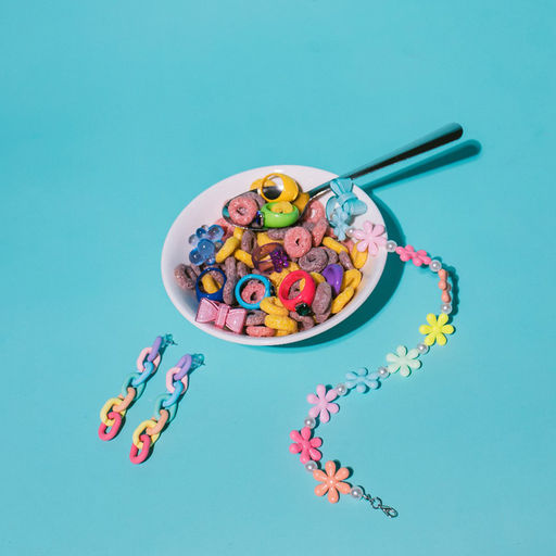 Серьги пластик Цепь 7 звеньев, цветные матовые - Queen fair фото 2