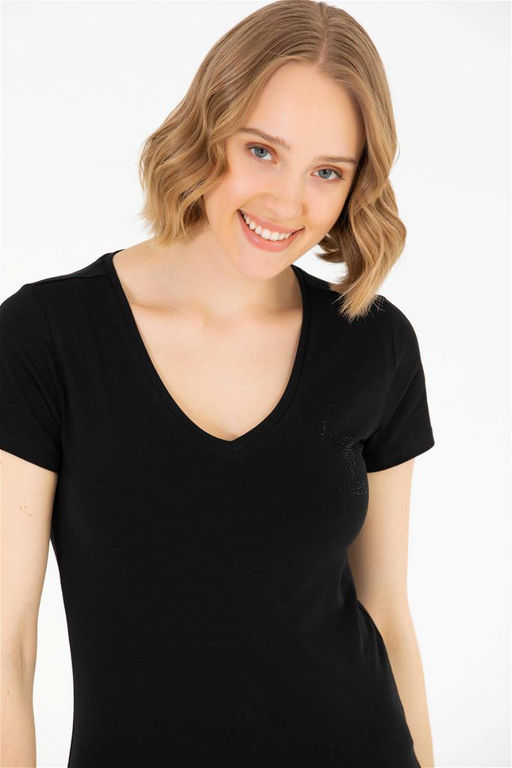 Женская черная футболка Basic - U.s. polo assn фото 9