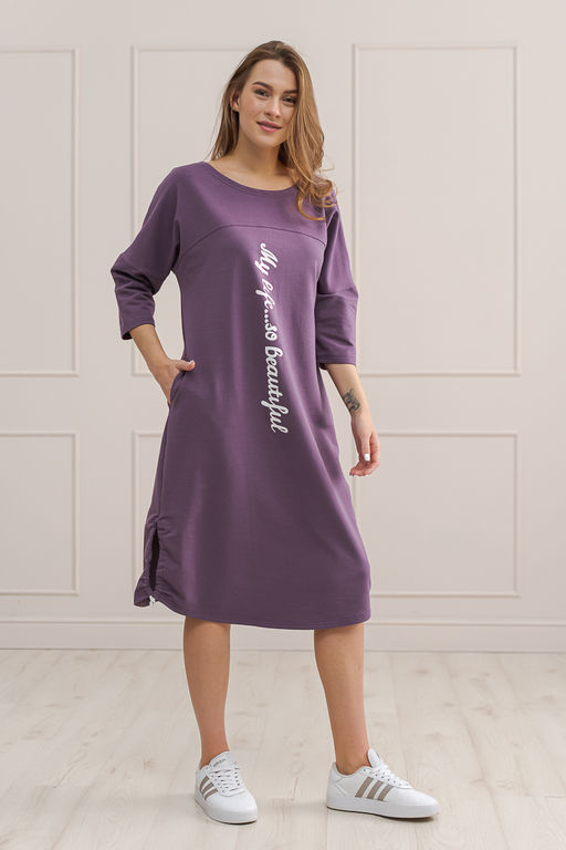 Платье женское из футера My life черничный