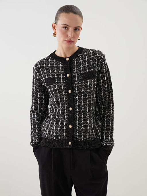 Bisiklet Yaka Desenli Kad?n Triko H?rka