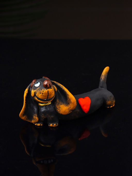 Фигурка полистоун «Такса счастливая», 4.5×9×4.3 см