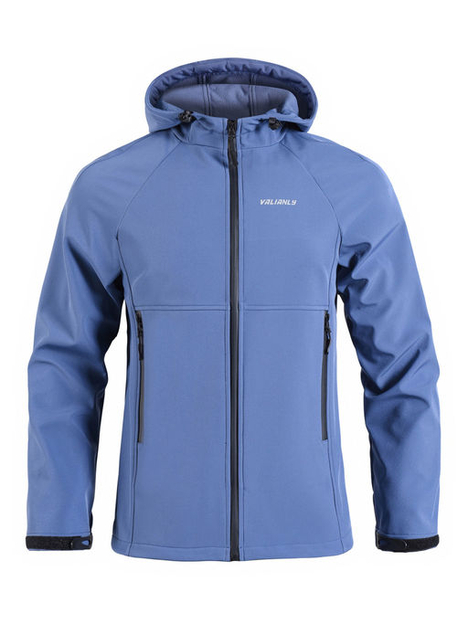 Ветровка спортивная мужская с капюшоном softshell синего цвета 9563S - Mtforce фото 19