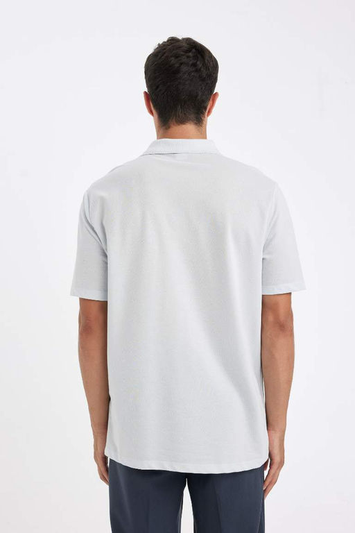 Футболка-поло из пике стандартного кроя с короткими рукавами - Defacto фото 6