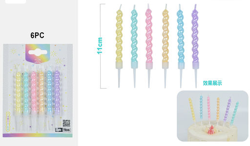 Набор свечей 6 шт. "Pearlescent magic", (11 см)